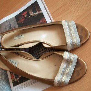 High-heeled sandals 6.5 size made in Italy